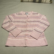 Tiara International Pink Nordic Full Zip Fair Aisle Pink Sweater Medium