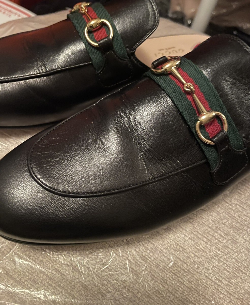 $850 ~ GUCCI PRINCETOWN Black Leather Horsebit/Mule, Women