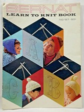 1965 Bernat Learn To Knit 127 Pattern Book 11 Beginner Projects Hats Vintag 9660