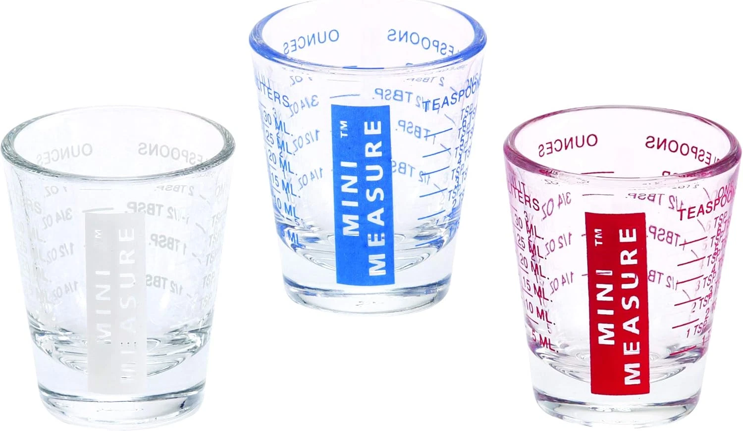Kolder Mini Set Measuring Cups, Set of 3, Red, White and Blue