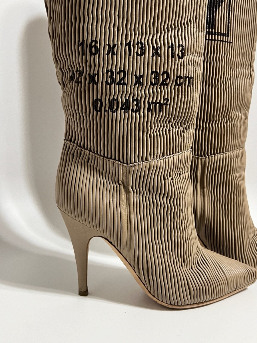 Moschino AW2017 Brown Leather Corrugated Cardboard Boots 37 | eBay
