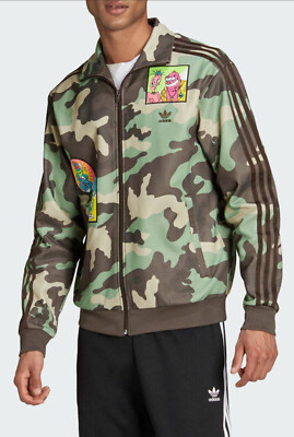 New】Adidas Men's【Adidas Originals X Jeremy Scott Camo Track Top