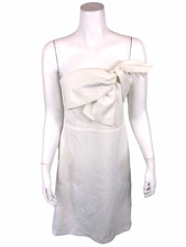 Sam Edelman Women's Pull-on Sheath Dress w/ Bow Detail Solid Ivory 3X Plus Size 