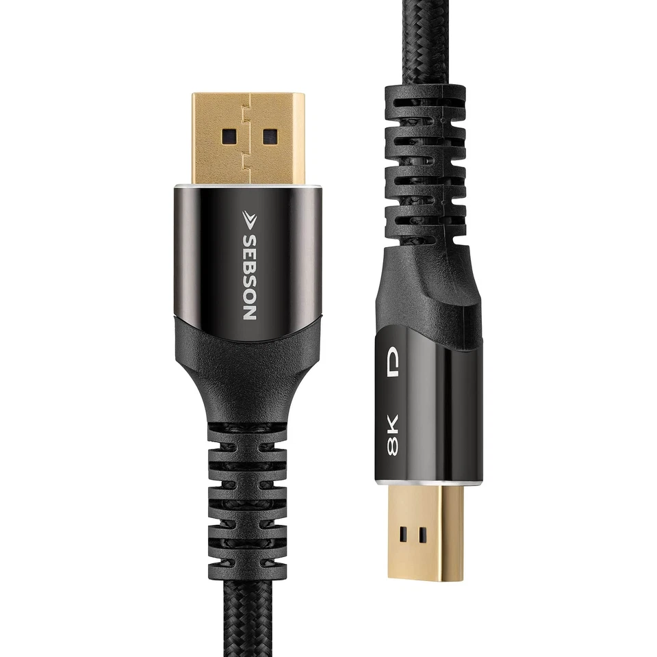 DisplayPort Kabel 2m - DP 1.4 Monitor Bildschirm Kabel 8K@60Hz 4K@120Hz SEBSON - Bild 2 von 4