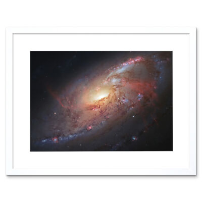 Hubble Teleskop Galaxie M106 Hybrid Foto Spirale NGC 4258 gerahmter Kunstdruck 12x16