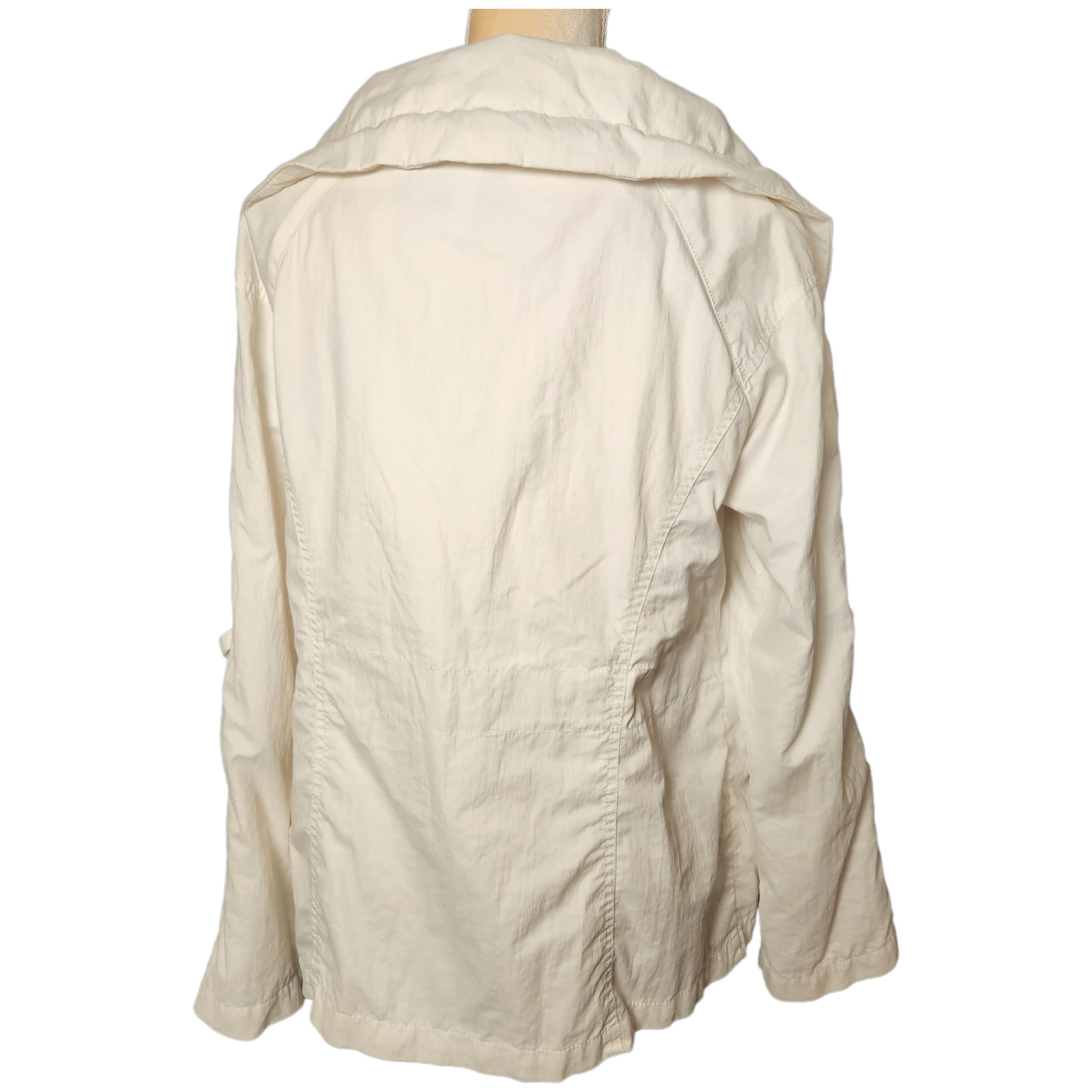Zara Basic Linen Lightweight Jacket Below Hip Zip… - image 5