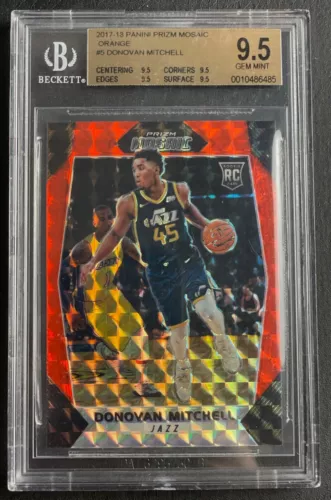 Donovan Mitchell BGS 9.5 2017-18 Panini Prizm Mosaic Orange RC #5