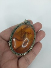 RARE ANCIENT EGYPTIAN ANTIQUE Old Scorpion Dead Amber Pendent Necklace