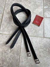 Albion Stirrup Leathers - Nero 63 pollici - avvolto, vitello super morbido - usato 