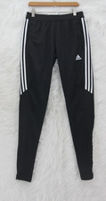 Adidas Climacool Pants Womens XS 4-6 Black White Stripe Skinny Track Pkt 1094