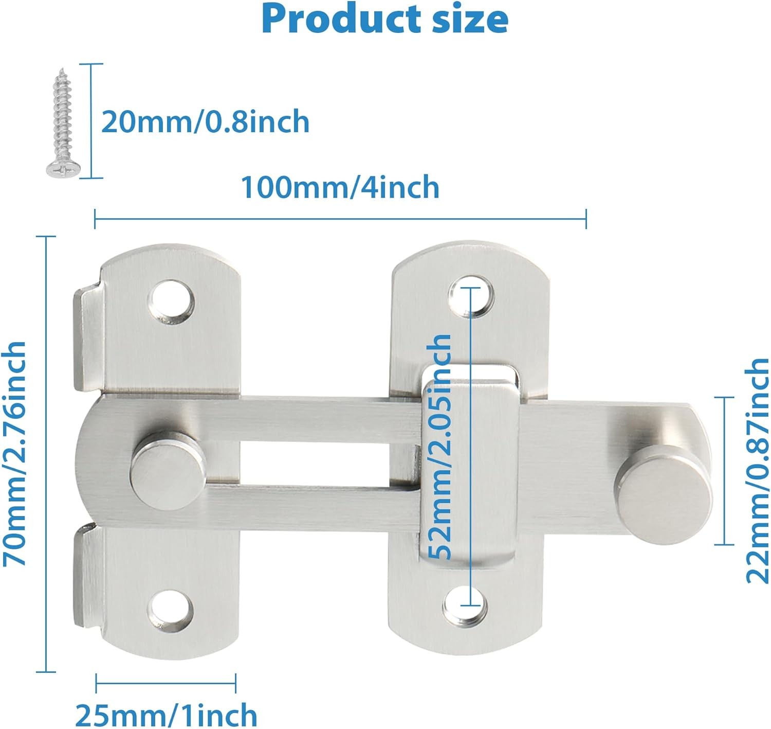 10PCS Flip Latch Gate Latches, 4 inch Heavy Duty Gate Hardware,Safety Door Lock