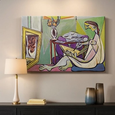 Pablo Picasso - La Muse - Framed Canvas Wall Art Abstract Modern Home Decor