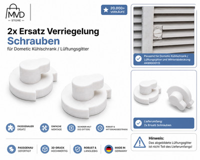 2x Ersatz Verriegelung Schrauben passend für Dometic Kühlschrank/Lüftungsgitter