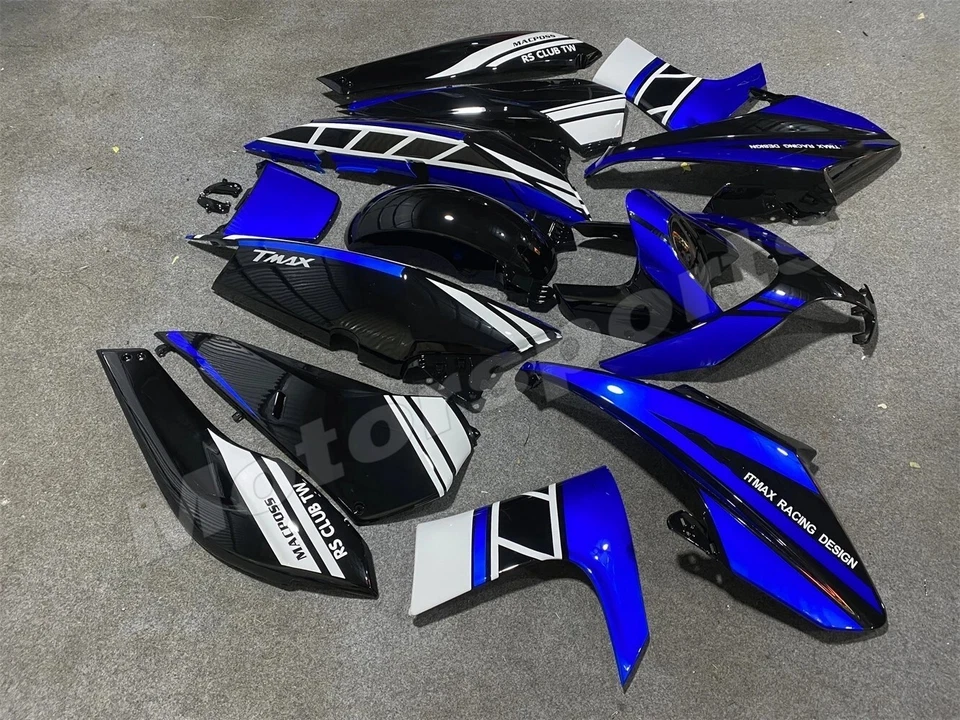 Blue Black White Fairing Kit for Yamaha TMAX500 2008-2012 ABS Injection Bodywork - Image 2 of 4