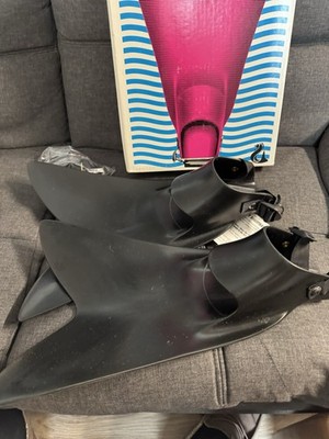 Force Fin Pro Scuba Diving Snorkeling Fins Size L Made in USA Adjustable Black