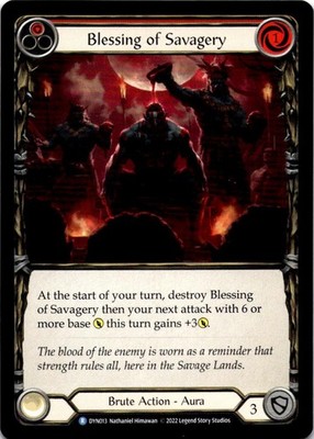 Blessing of Savagery (Red) NM/M R DYN013 Dynasty Flesh and Blood