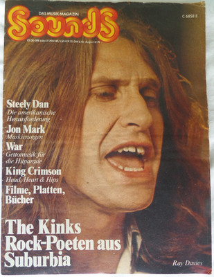 Sounds - Musik-Magazin, August 1974, 08/74, Kinks, Eric Burdon, Steely Dan, Jon.