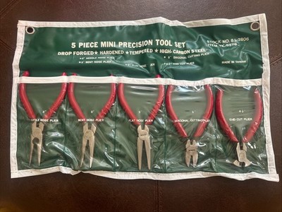 Vintage five piece mini precision tool set- high carbon steel, drop Forged