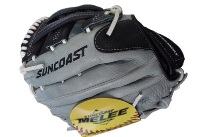 #ad #ad SUNCOAST Melee Series Leather 13” Softball Glove Mitt Grey Left Hand Throw NEW $119.99