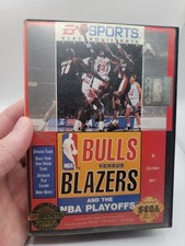 Bulls Vs. Blazers NBA Ea Sports Sega Genesis Video Game Complete With Manual NBA