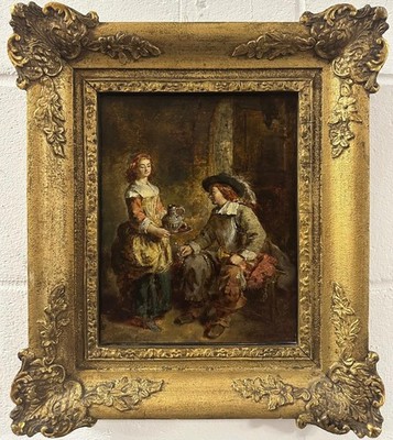 Kreis von Sir David Wilkie: Studie einer Magd, die Wein serviert, Öl auf Leinwand