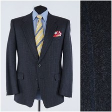 Mens Striped Vintage Blazer 46R US Size BOLTENDAHL Grey Wool Sport Coat Jacket