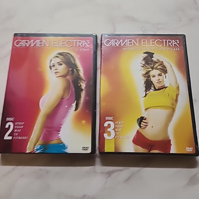 Carmen Electras Advanced Aerobic Striptease & FIt To Strip NEW Sealed DVDs 2003