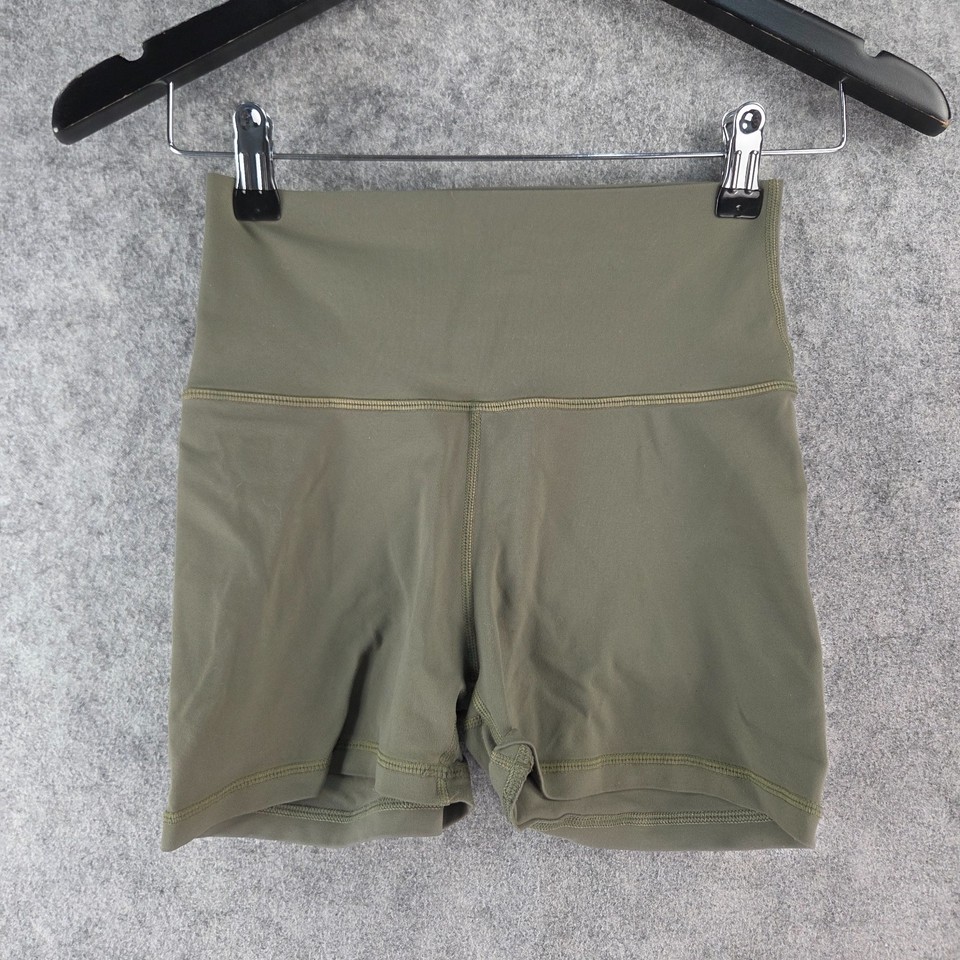 ECHT Force Scrunch Shorts Women S Olive Green Khaki Gym Bike Yoga High Waist