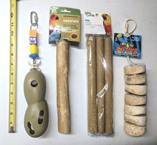 NEW Lot Large Wood Perch Toy Kabob Bird Cage Parrot Amazon African Grey Cockatoo