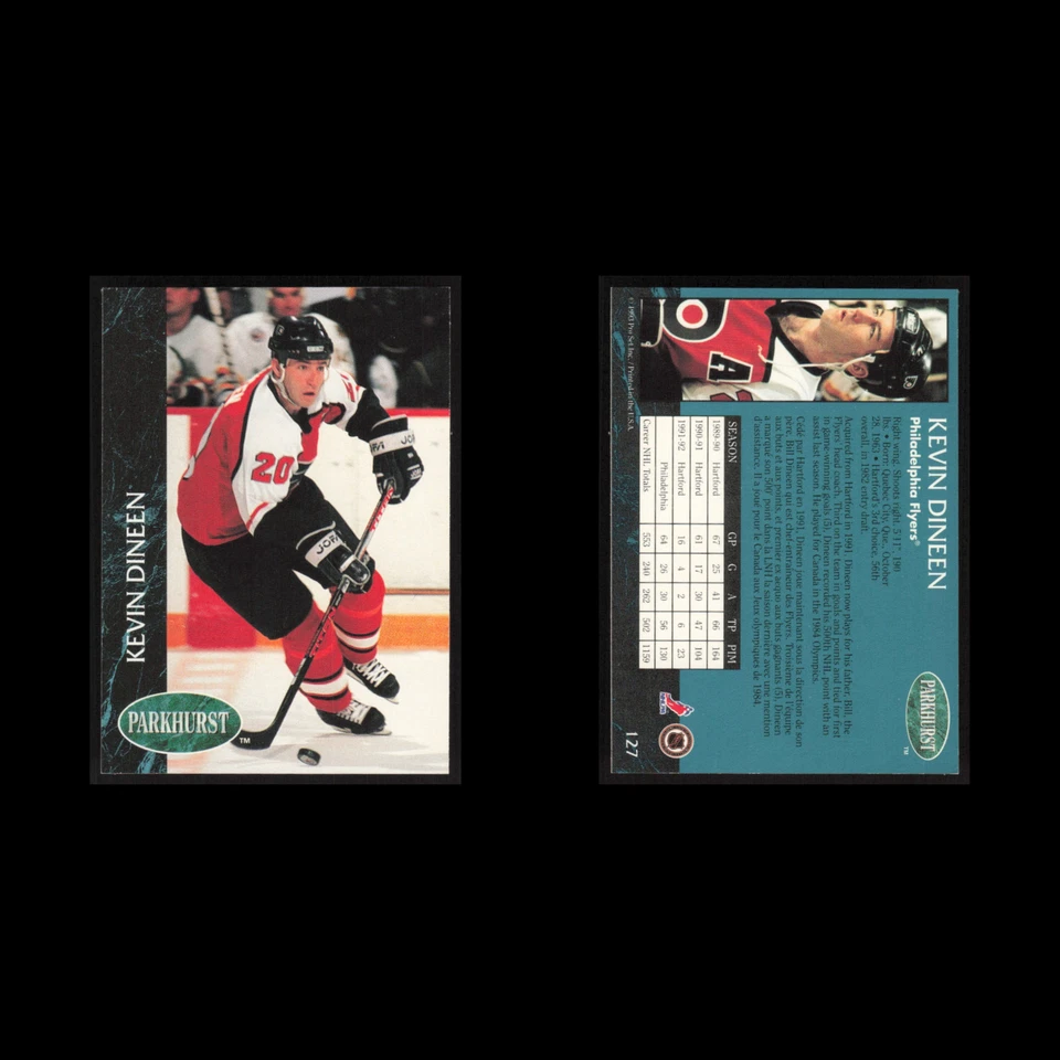Kevin Dineen #127 1992 Parkhurst Philadelphia Flyers Hockey Card NHL NM - Image 3 of 3
