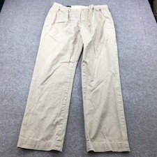 Polo Ralph Lauren Pants Mens 34x34 Khaki Ethan Chino Pleated Cotton Casual
