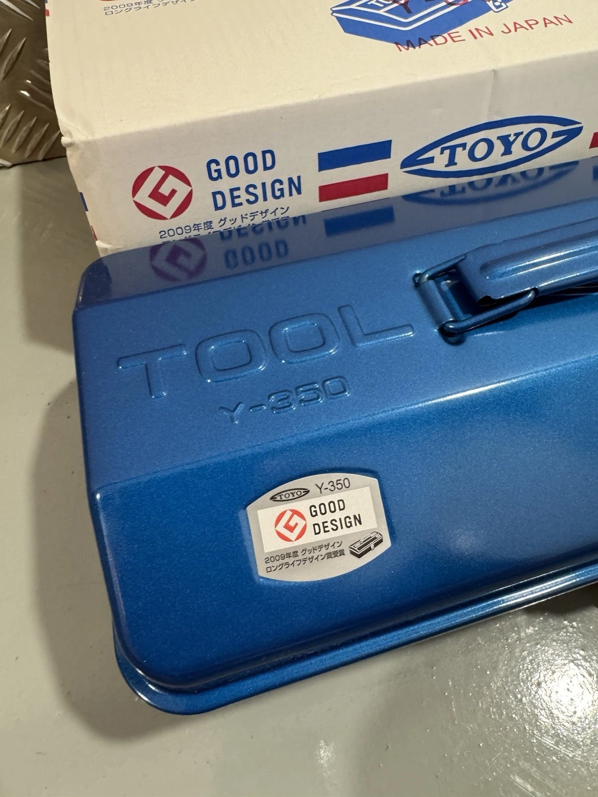 TOYO STEEL Y-350 Trunk Shaped Tool Box Blue Pressed Steel Brand New 2