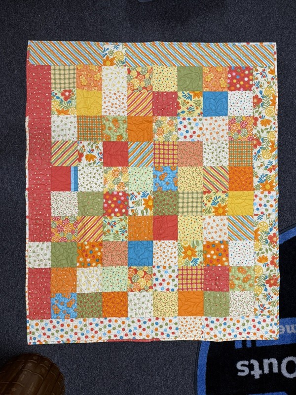 Handmade Quilt 52” x 43” Vintage “Fresh Squeezed”
