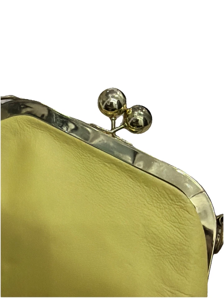 Bolso de hombro vintage TRIANGLE New York para mujer con cadena dorada amarillo Foto 4 de 4