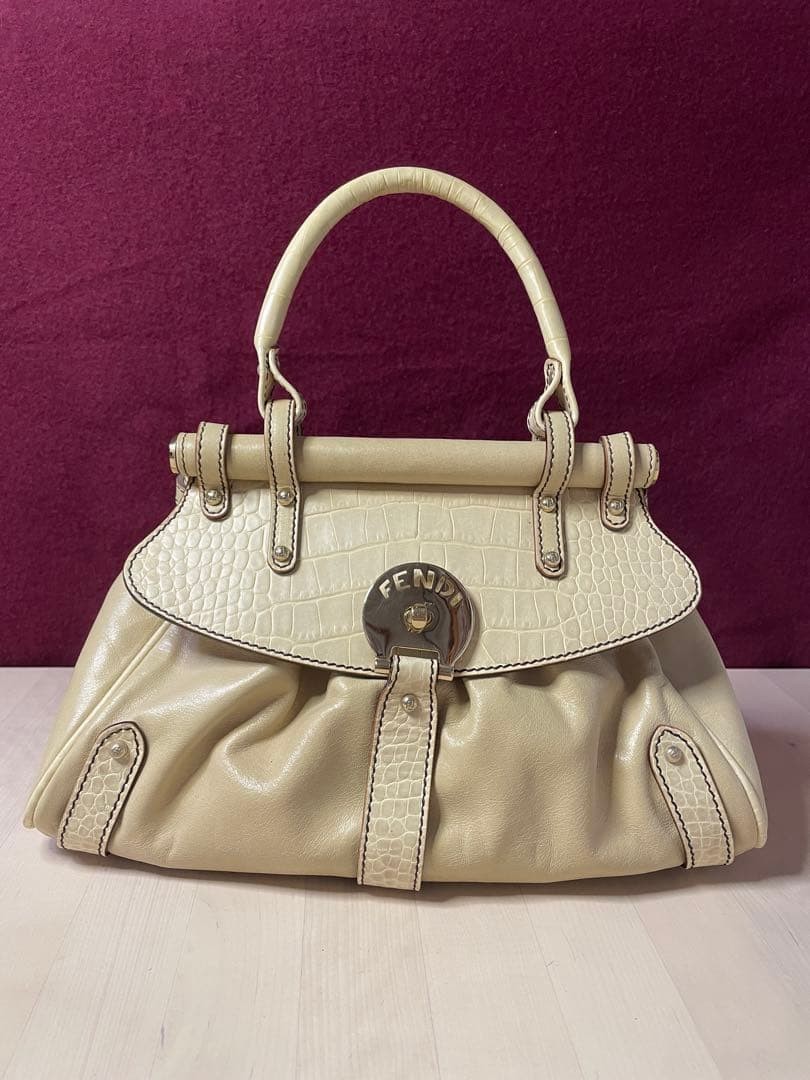 FENDI Beige Handbag embossing Women From Japan thumbnail 12