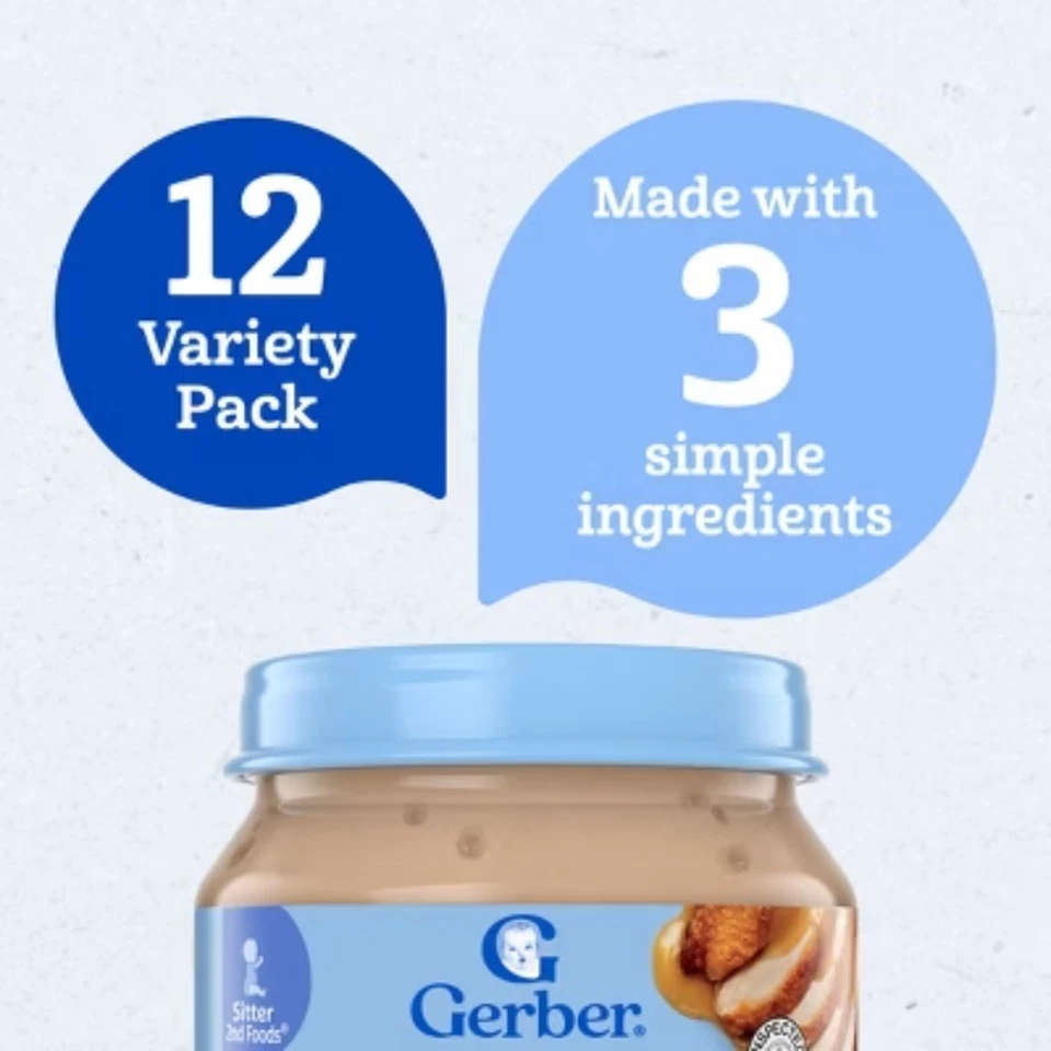 Gerber Baby Food Stage 2 Meats Variety Pack Puree Jars - 30oz/12pk - Image 4 of 4