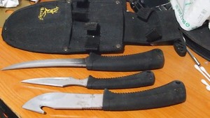 Elk Ridge ER-261 Hunting Knife set, made from 440 stainless steel, rubber handle
