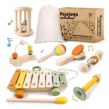7pcs Musical Instruments Set - 18M Montessori Toys 2 3 4 Neutral Colors Wood...