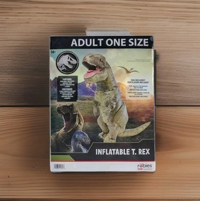 Rubies Jurassic World T. Rex Inflatable Halloween Costume w/ Fan, Adult Size NIB
