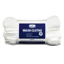 Member's Mark Commercial Washcloth, White Set of 24 