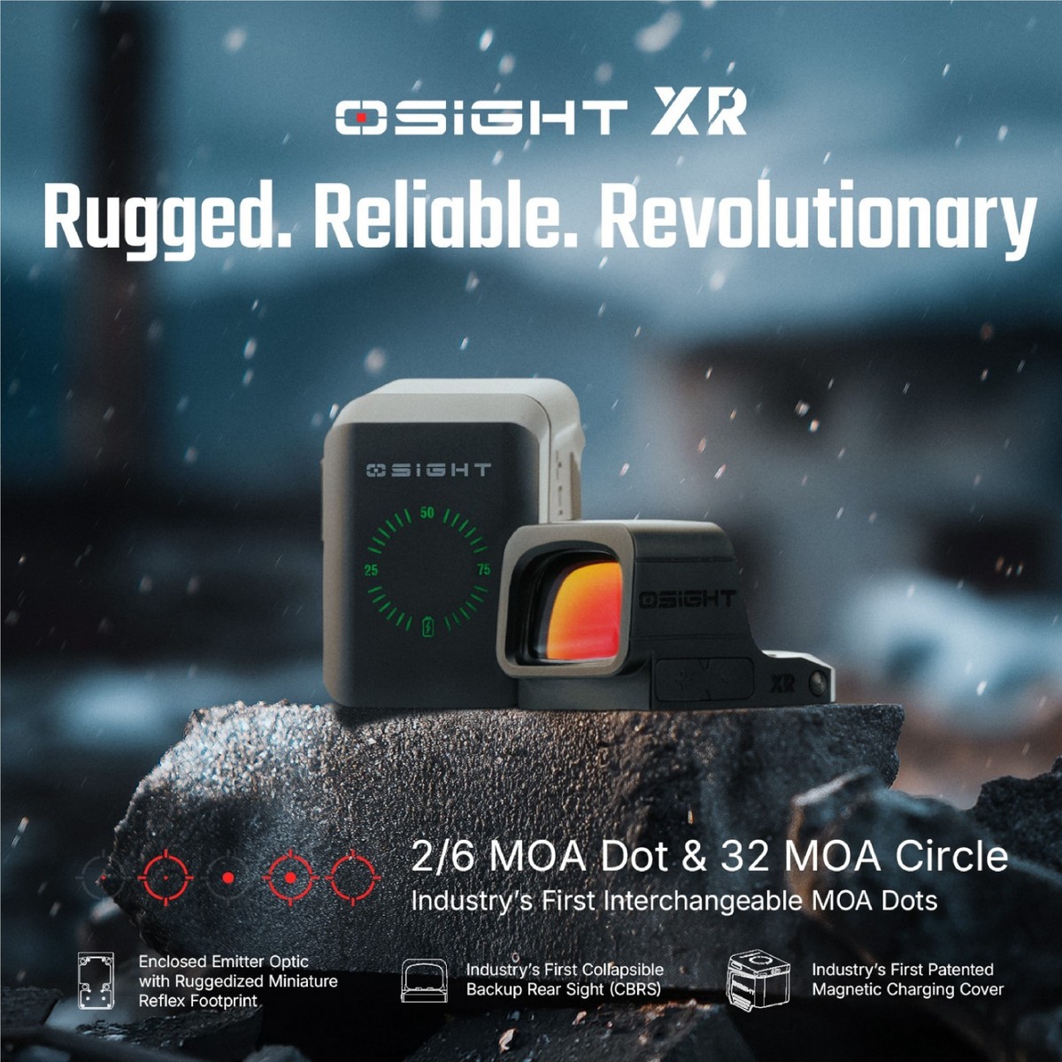 OSIGHT XR Enclosed Red Dot Sight with 2/6 + 32 MOA Multi-Reticle
