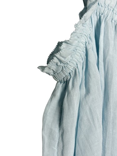 Camiseta sin mangas Love by GAP para mujer mezcla de lino camisola azul bebé MEDIANA NUEVA CON ETIQUETAS - Imagen 4 de 5