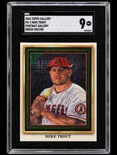 2022 Topps Gallery Mike Trout Green /250 PG-2 Portrait Gallery SGC 9 Angels