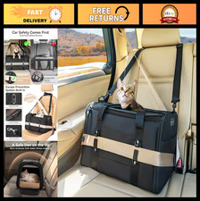 Soft-Sided Cat Carrier with Safety Buckles, Lockable Zippers, Escape-Resistant,