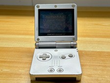Nintendo Gameboy Advance SP AGS001 Ice Metallic Silver Handheld System Console