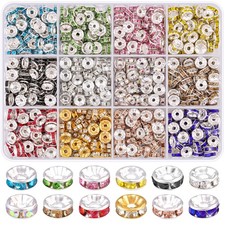 TINKRSTUFF 720 pcs 8mm Spacer Beads for Jewelry Making, 12 8 MM, 12 Colors