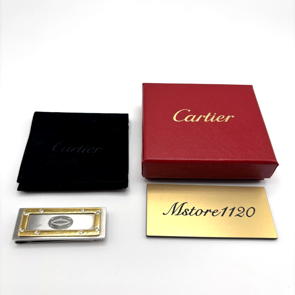 Cartier Santos Money Bill Clip Wallet Holder Gold Silver Stainless