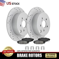 Rear Drilled Rotors & Brake Pads Set for Subaru Forester 2.5L Impreza Crosstrek