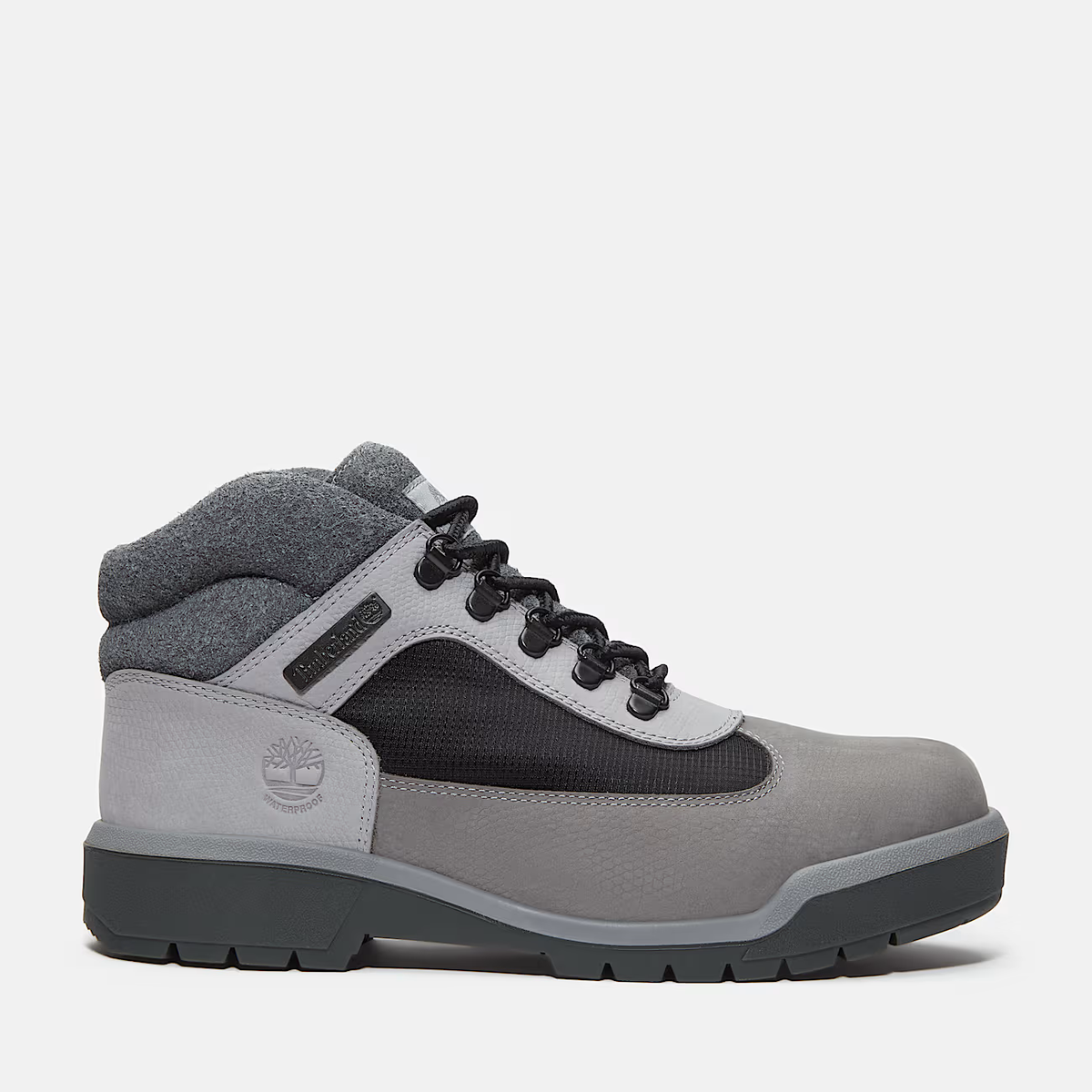 Timberland Campsite Grey Nubuck Waterproof Lug Boots Size 10 with Original Box Timberland Medium Grey Nubuck 6-Inch Premium Boots – Puffer Reds main image 2