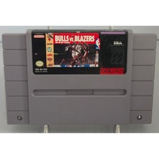 Bulls vs Blazers NBA Playoffs - SNES Super Nintendo - 19 Stamp - TESTED